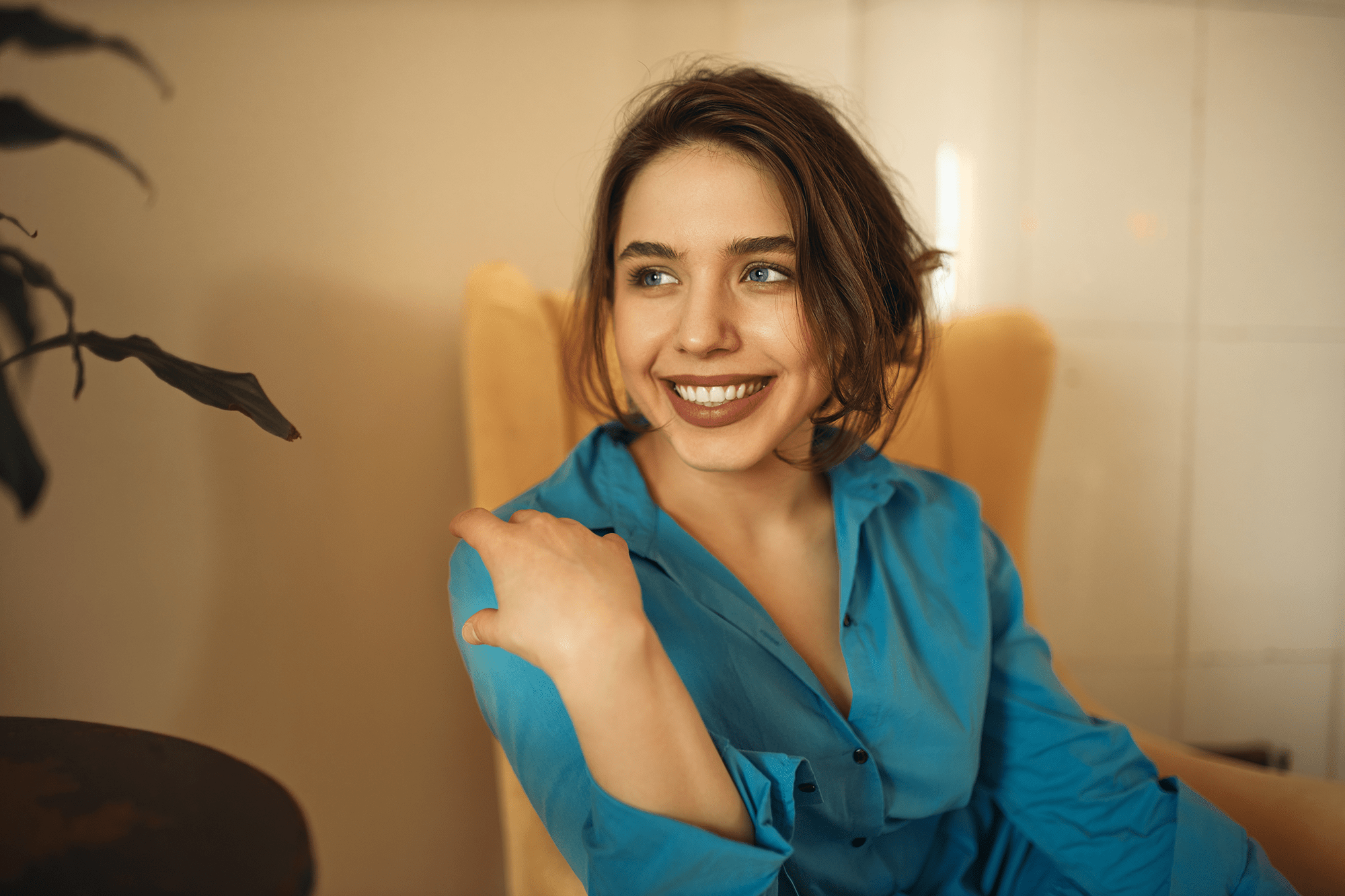 Smiling confident woman portrait
